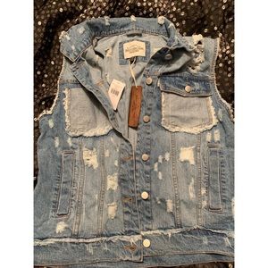 NWT Ashley Vintage Charm Denim Vest